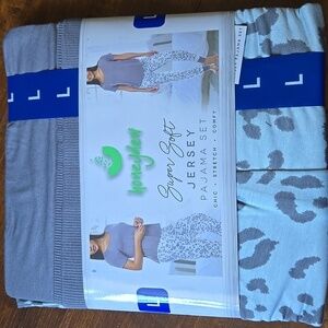 Honeydew Intimates Soft Jersey Pajama Set in Light Blue and Gray